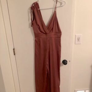Lulus Look of Luxe Rose Satin Wide Leg Jumpsuit